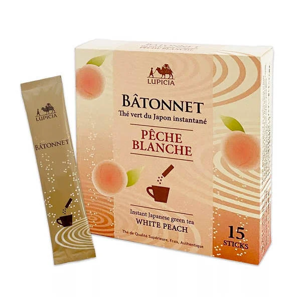 15 Batonnets de thé vert parfum pêche blanche