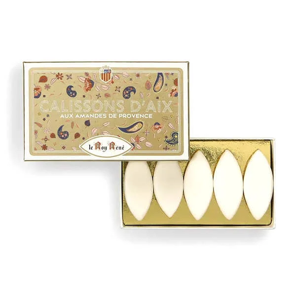 15 Calissons d'Aix Roy René aux amandes de Provence en boîte dorée lingot