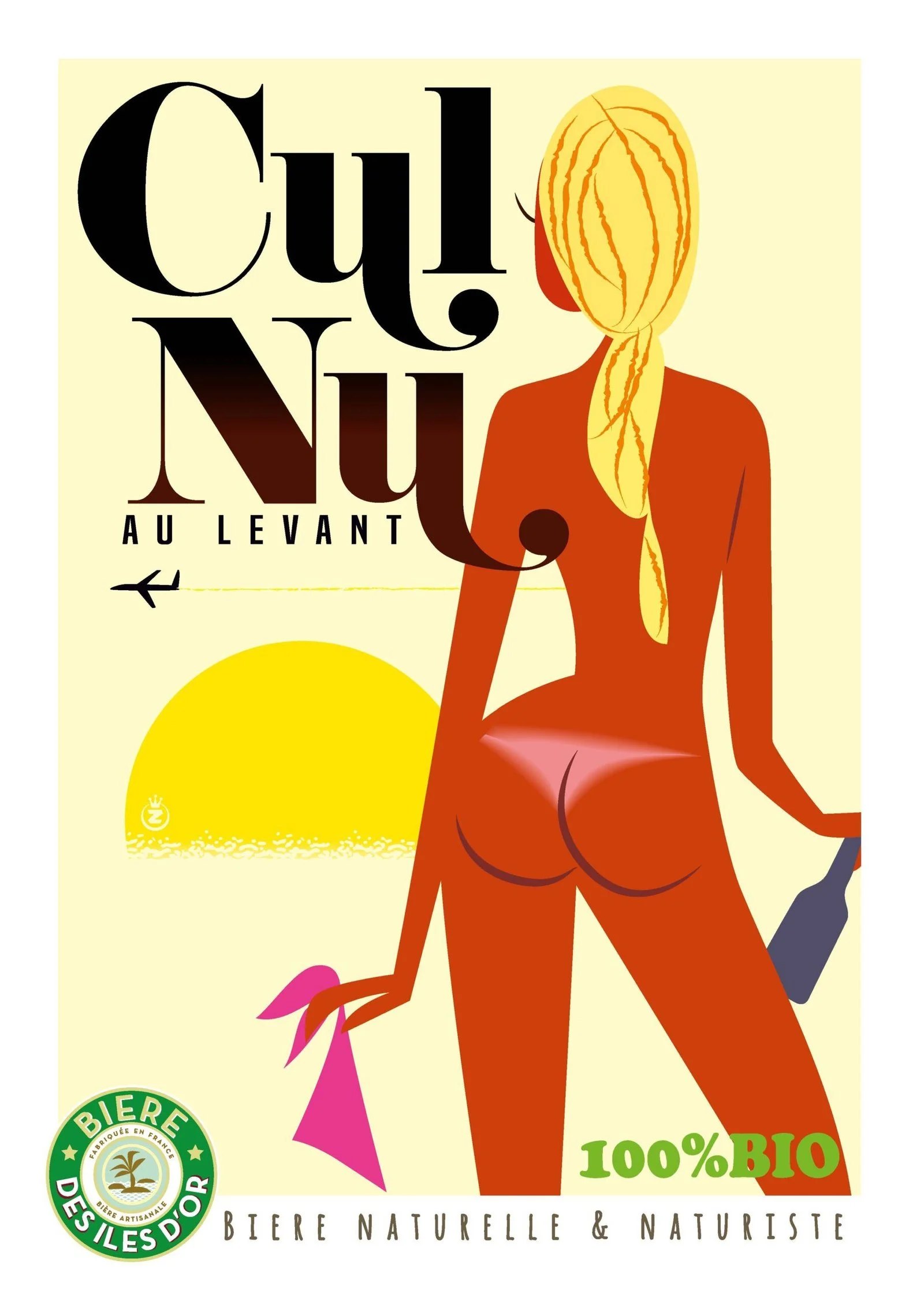 Affiche 30 x 40- CUL NU – Brasserie des iles d’or