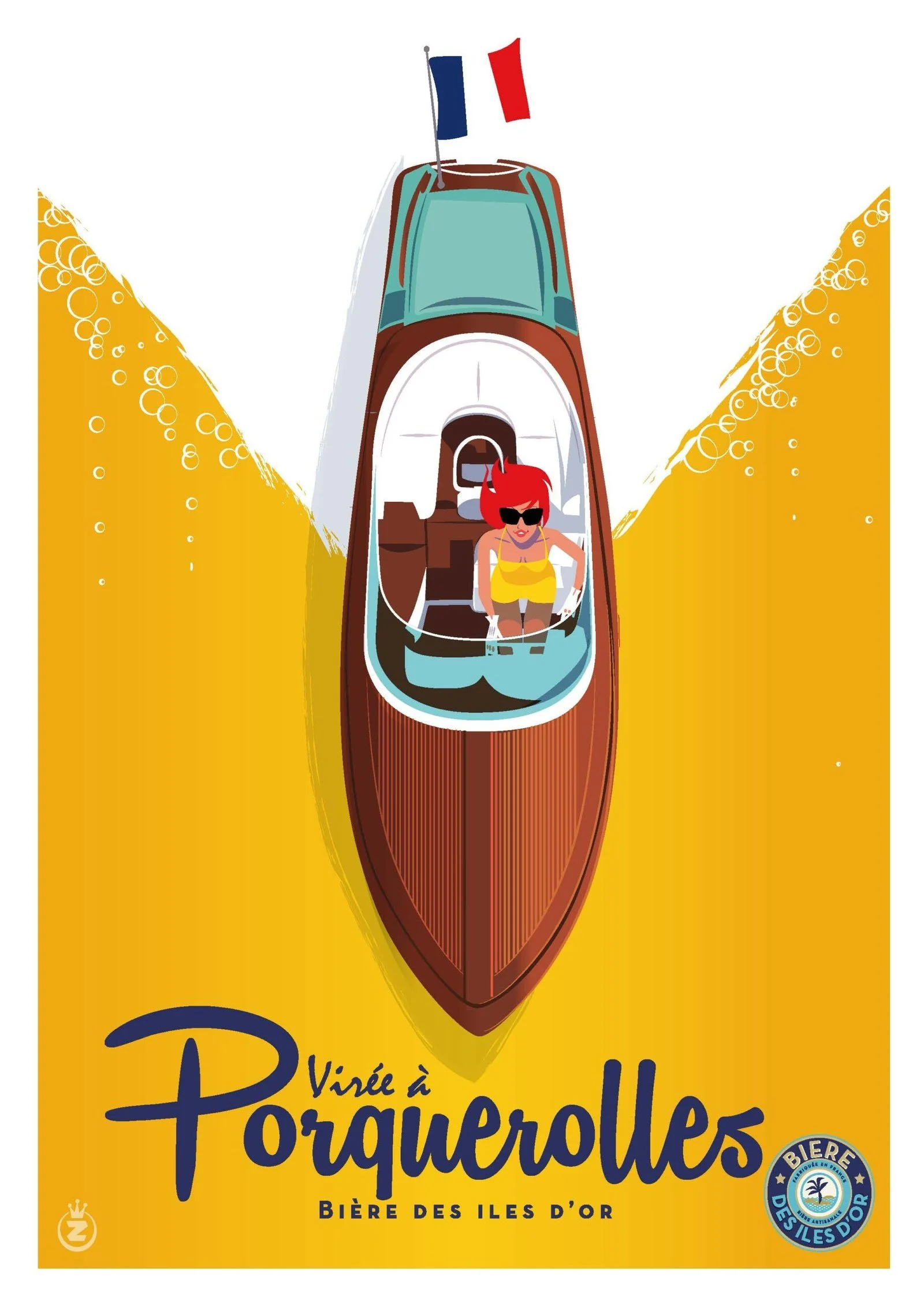 Affiche 30 x 40- Virée à Porquerolles – Brasserie des iles d’or