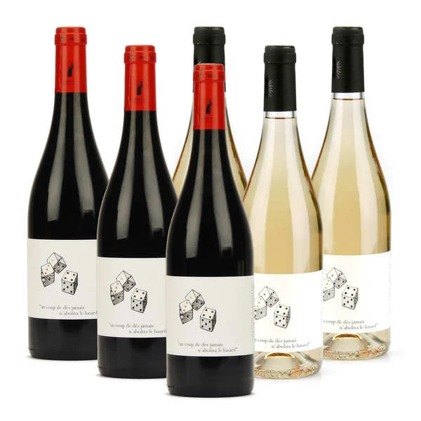 Assortiment Côtes du Rhône vins rouges et blancs bio sans soufre ajouté