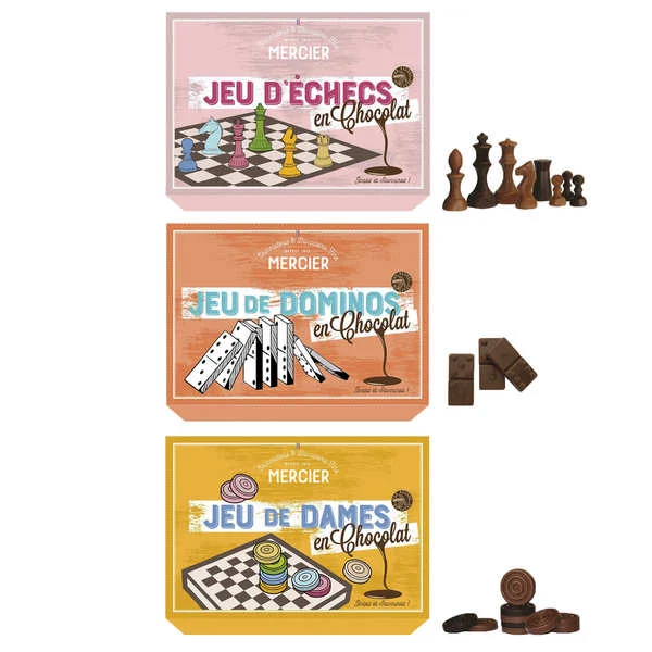 Assortiment de jeux en chocolat