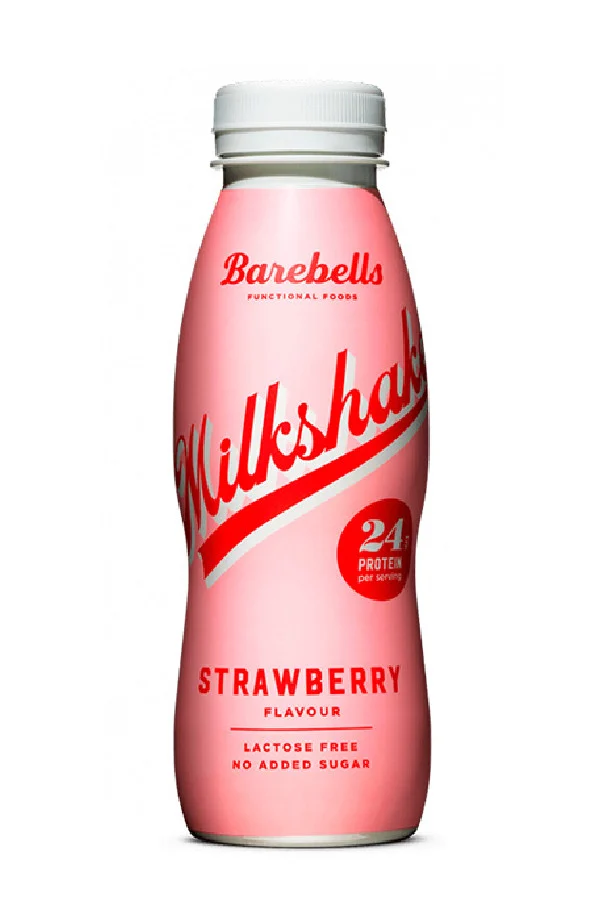 BAREBELLS - MILKSHAKE FRAISE BOUTEILLE PET 330ML x8