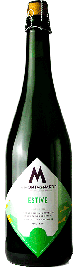 Brasserie La Montagnarde Estive – Saison acidulée de fermentation mixte rhubarbe et fleurs de sureau