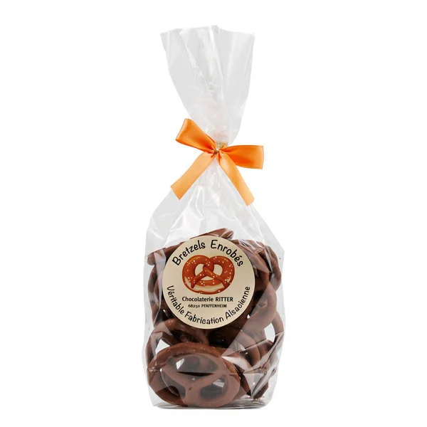 Bretzels salés alsaciens enrobés de chocolat au lait