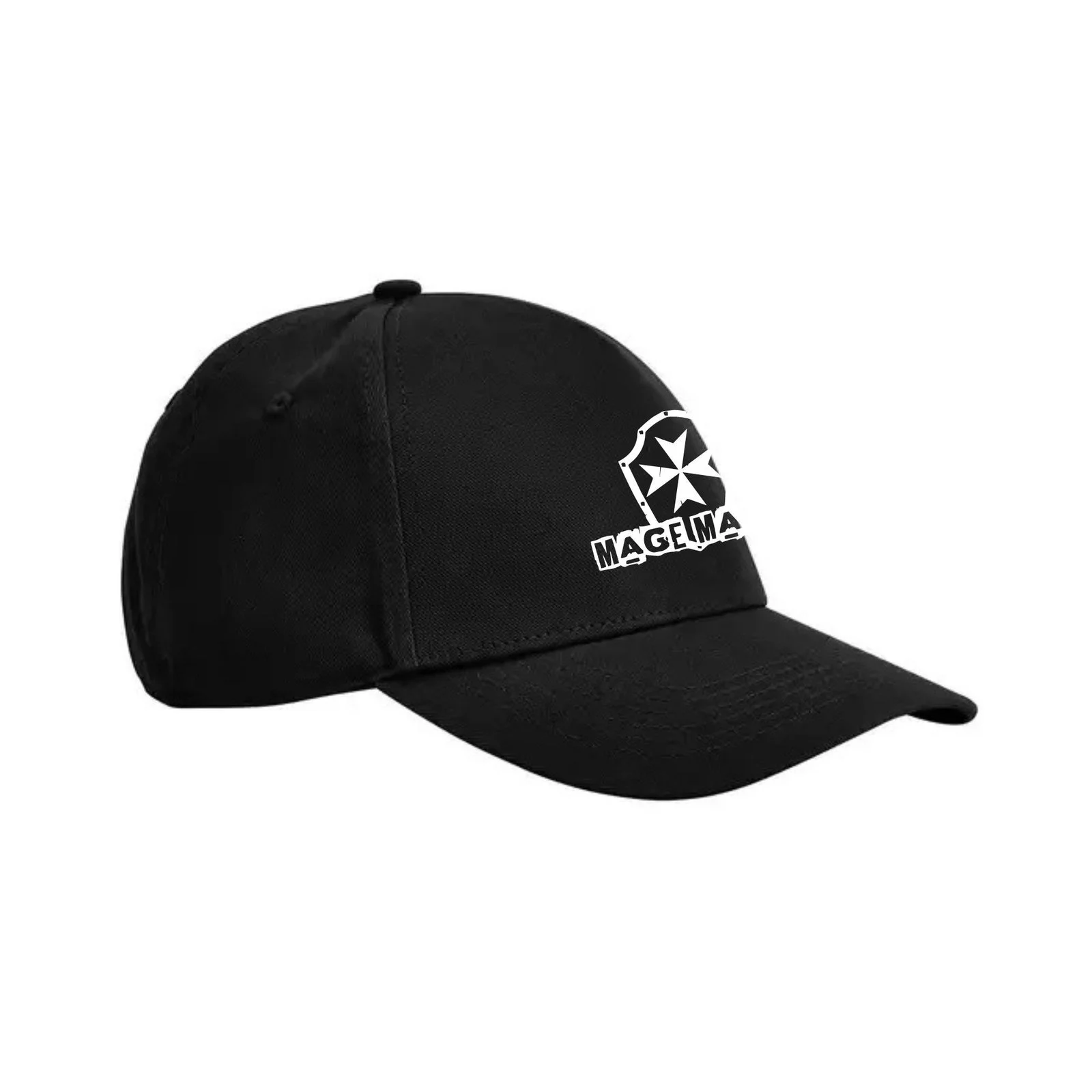 Casquette Mage Malte 5 panneaux en coton organique B825- NOIR