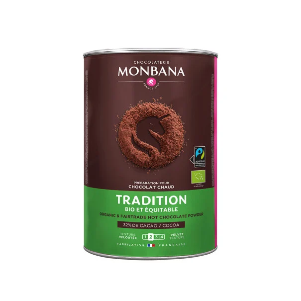 MONBANA - TRADITION CHOCOLAT EN POUDRE 32% CACAO BOITE 1KG BIO