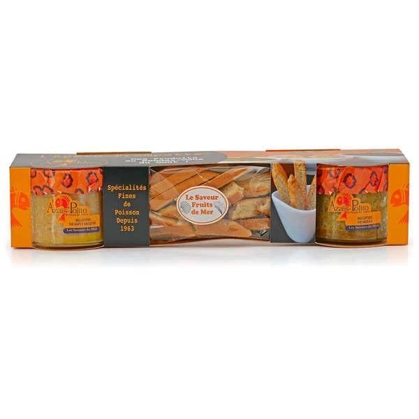 Coffret apéro-trempette Saveurs des fruits de mer - Rillettes de Moules et St Jacques