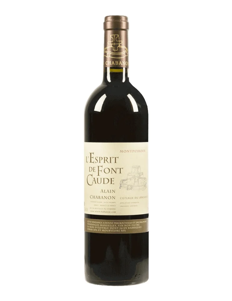 Domaine Alain Chabanon - Cuvée L'Esprit de Font Caude - AOP Coteaux du Languedoc - Vin Rouge bio - 75 cl