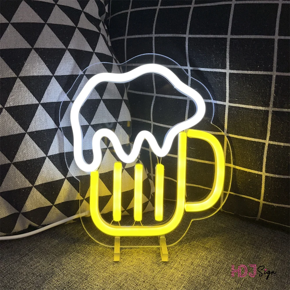 Enseigne néon LED « Bar » bière – lampe déco USB