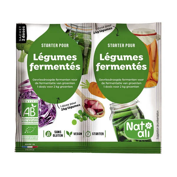 Ferments lyophilisés bio pour légumes fermentés
