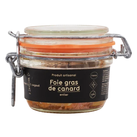 FOIE GRAS DE CANARD ENTIER STERILISE 180G CANARD ISSU LR MAISON ARGAUD