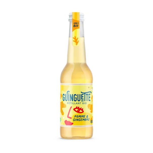 GUINGUETTE - POMME GINGEMBRE SODA CRAFT BOUTEILLE VERRE 330ML x12 BIO