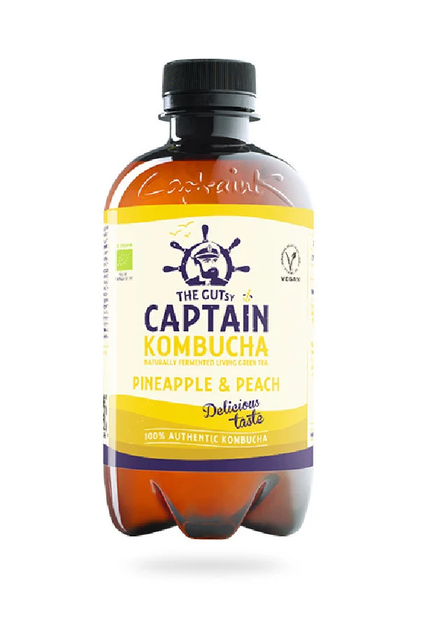 THE GUTSY CAPTAIN - KOMBUCHA ANANAS PECHE 400ML x12 BIO