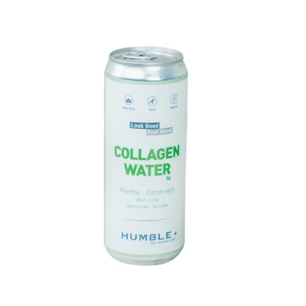 HUMBLE PLUS - EAU PETILLANTE COLLAGENE MENTHE CITRON CANETTE ALU 330ML x24