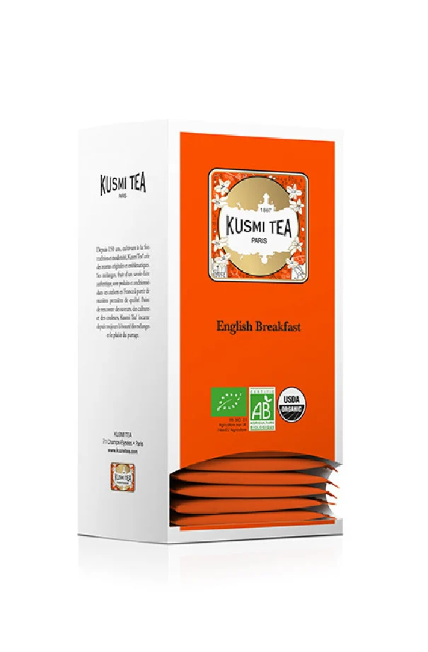 KUSMI TEA - THE NOIR ENGLISH BREAKFAST SACHET 2G x25 BIO