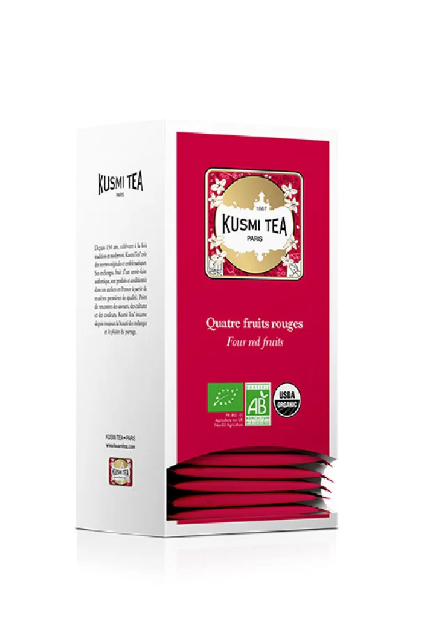 KUSMI TEA - THE NOIR QUATRE FRUITS ROUGES SACHET 2G x25 BIO
