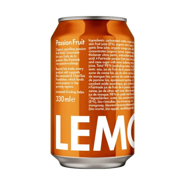 LEMONAID - FRUIT DE LA PASSION CANETTE 330ML x12 BIO