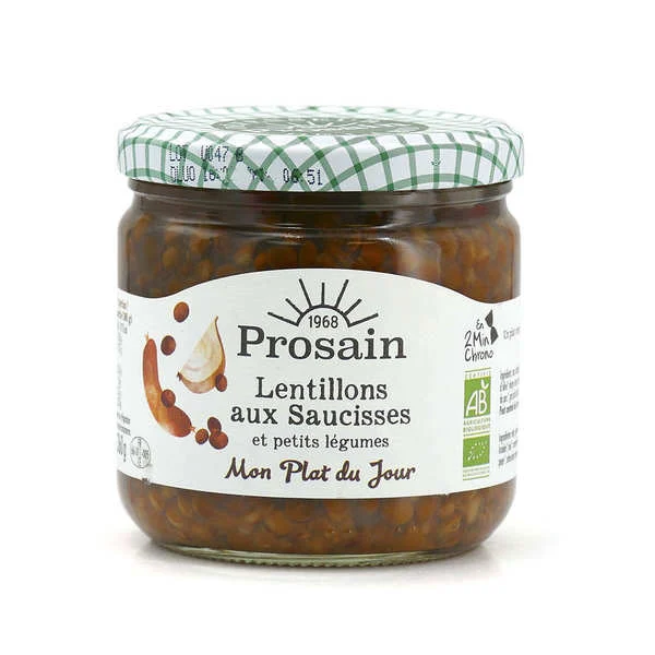 Lentillons saucisses bio cuisinés aux petits légumes
