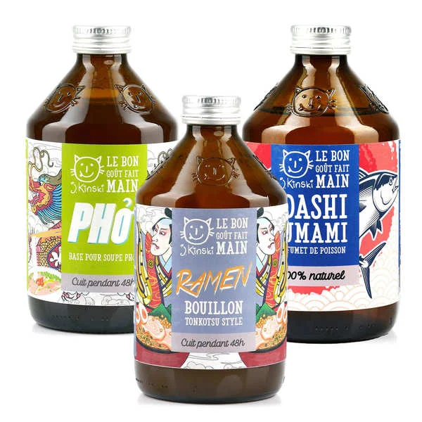 Lot de 3 bouillons bio J.Kinski pour recettes asiatiques