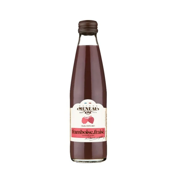 MENEAU - NECTAR FRAMBOISE FRAISE BOUTEILLE VERRE 250ML x12 BIO