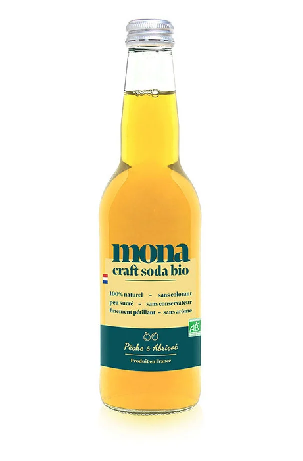 MONA - SODA PECHE ABRICOT BOUTEILLE VERRE 330ML x12 BIO