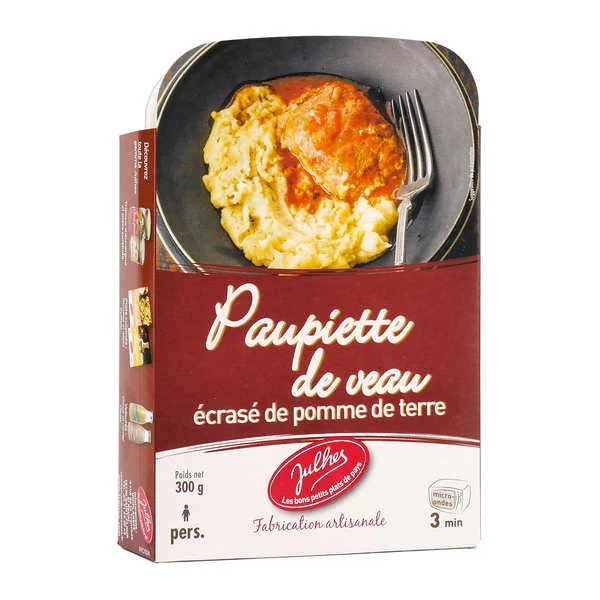Paupiette de veau sauce tomate et écrasé de pomme de terre - Plat traiteur frais 1 part