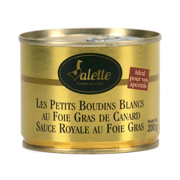 Petits boudins blancs au foie gras de canard - Sauce royale au foie gras
