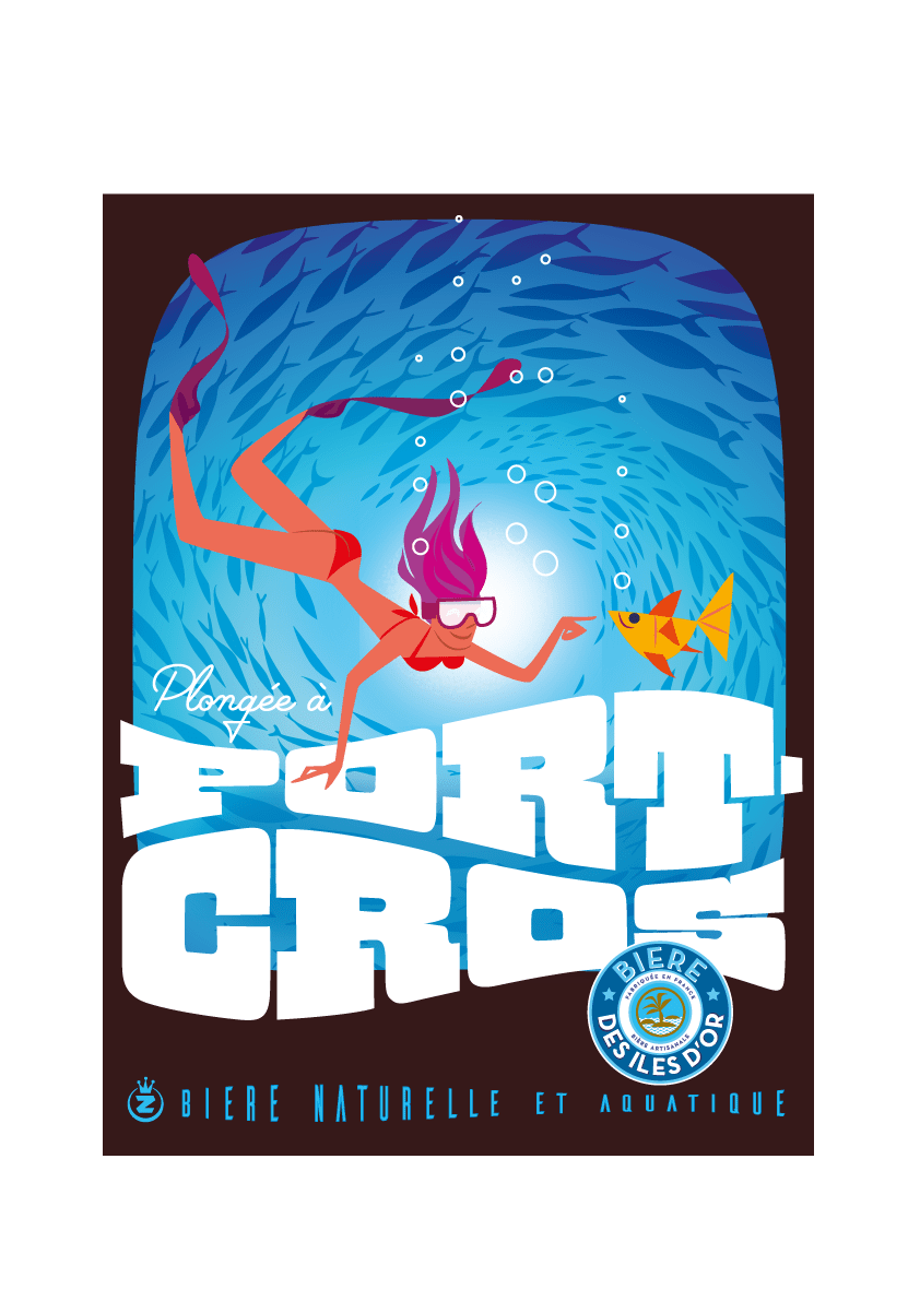 AFFICHE 30 x40 PORT CROS – Brasserie des Iles d’Or