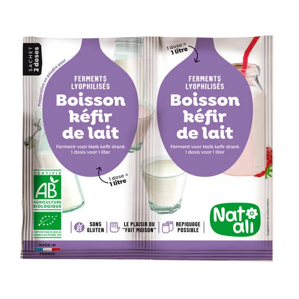 Préparation pour boisson kéfir de lait bio