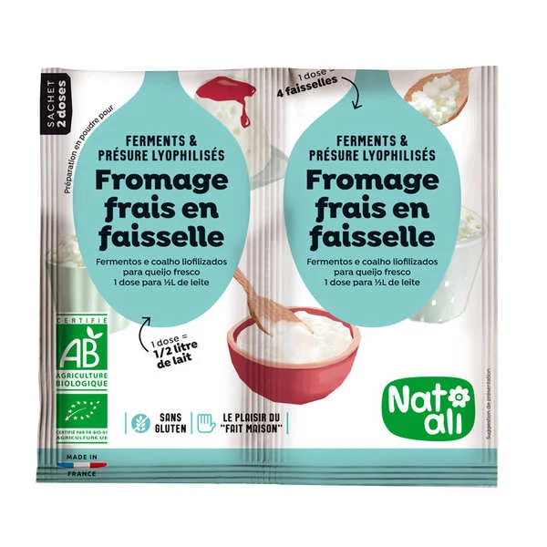 Préparation pour fromage frais en faisselle bio