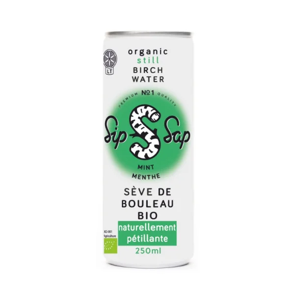 SIPSAP - EAU BOULEAU MENTHE CANETTE ALU 250ML x12 BIO