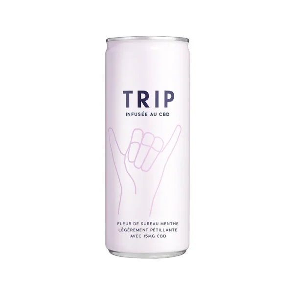 TRIP - EAU PETILLANTE SUREAU MENTHE INFUSION CBD CANETTE ALU 250ML x12