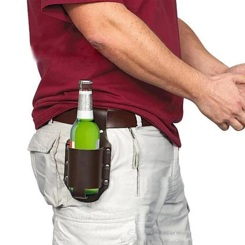 Étui de ceinture pour bière – porte-bouteille simili cuir