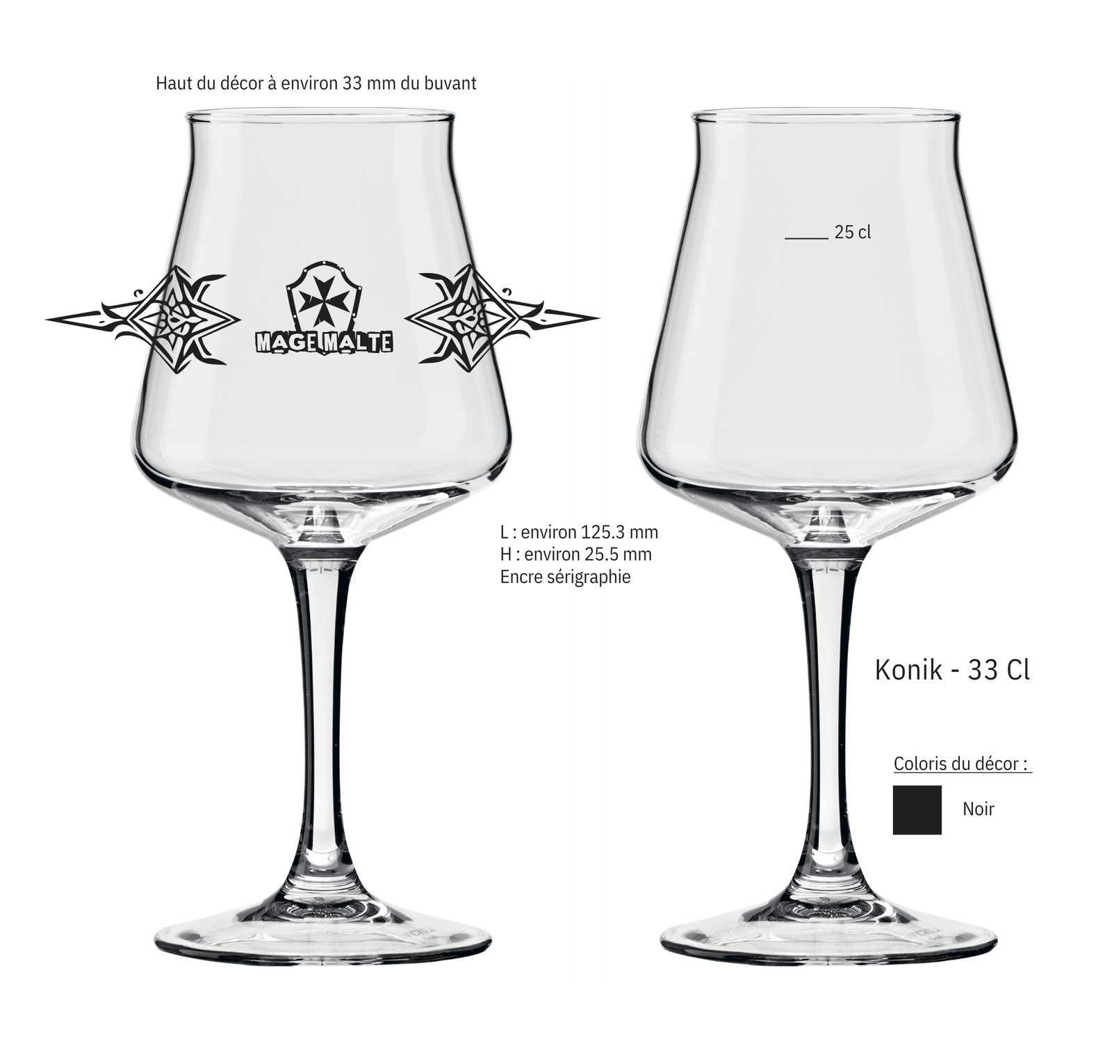 Verre à bière sur pied 25Cl✨ Modèle Konik Mage Malte